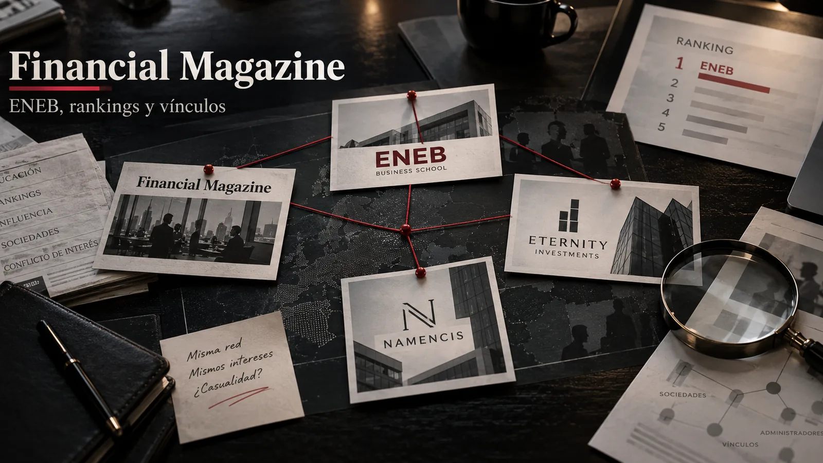 Financial Magazine, ENEB, Eternity Investments y Namencis conectados en una investigación sobre rankings educativos